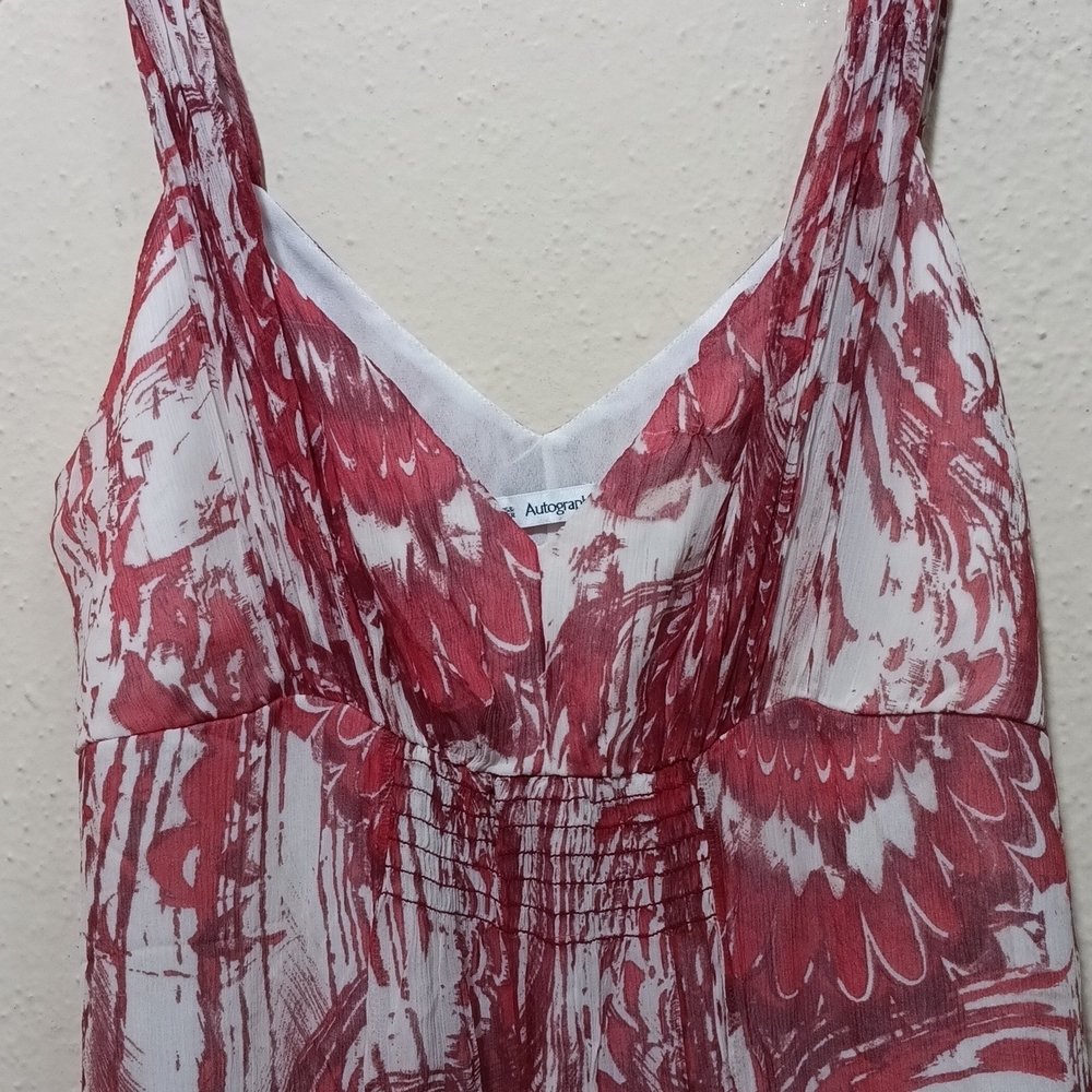 Autograph Burgundy and White Maxi Dress - Picture 3 of 9